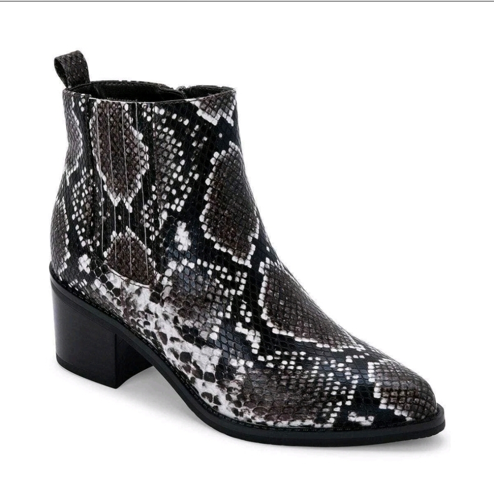 NIB Aqua College Karlie Womens Waterproof ECO LEATHER Booties Brown Snake 7M